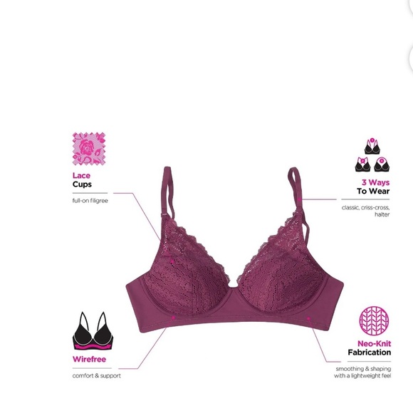 2/$30 Maidenform Women's Comfort Crush Lace Trimmed Wireless Size L - Picture 5 of 12